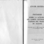 خرید و دانلود نسخه کامل کتاب Informe sobre la actividad del Comite Central del Partido del Trabajao de Albania. Presentado ante el VIII Congreso del PTA 1.º de noviembre de 1981