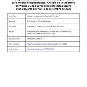 خرید و دانلود نسخه کامل کتاب Instagram como plataforma de difusión periodística para medios independientes. Análisis de la cobertura de Wayka y Dilo Fuerte de las protestas contra Dina Boluarte del 7 al 15 de diciembre de 2022