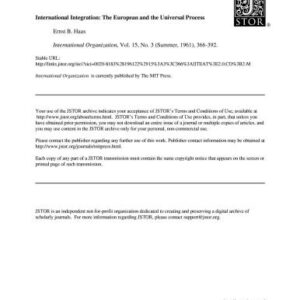 خرید و دانلود نسخه کامل کتاب International integration: the European and the universal process