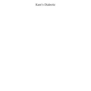 خرید و دانلود نسخه کامل کتاب Kant’s Dialectic