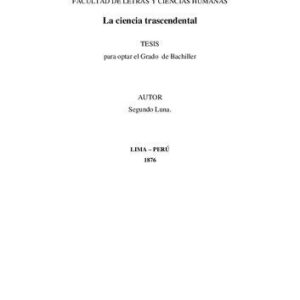 خرید و دانلود نسخه کامل کتاب La ciencia trascendental
