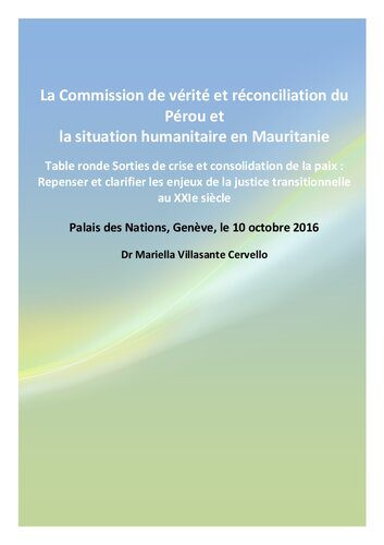 خرید و دانلود نسخه کامل کتاب La Commission de la Verité et la Réconciliation du Pérou dans le contexte latinoaméricain, et la situation humanitaire de la Mauritainie_68e325db2fa83.jpeg خرید و دانلود نسخه کامل کتاب La Commission de la Verité et la Réconciliation du Pérou dans le contexte latinoaméricain, et la situation humanitaire de la Mauritainie