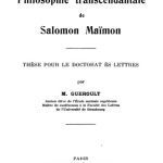 خرید و دانلود نسخه کامل کتاب La Philosophie transcendantale de Salomon Maïmon