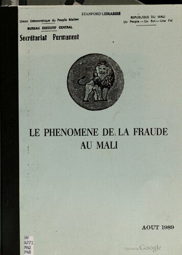 خرید و دانلود نسخه کامل کتاب Le phénomène de la fraude au Mali_68e8a535d32d3.jpeg خرید و دانلود نسخه کامل کتاب Le phénomène de la fraude au Mali