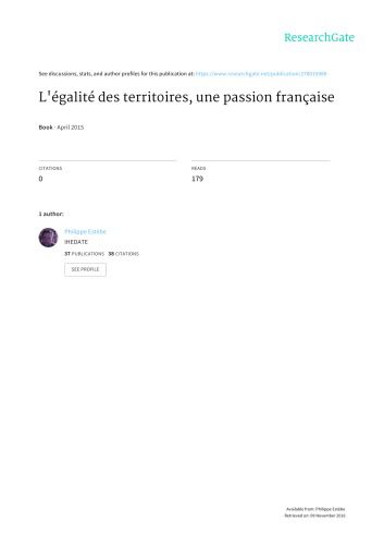 خرید و دانلود نسخه کامل کتاب L’égalité des territoires, une passion française_68e91fc6d5526.jpeg خرید و دانلود نسخه کامل کتاب L’égalité des territoires, une passion française
