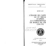 خرید و دانلود نسخه کامل کتاب L’église de Cappadoce au IVe siècle d’après la correspondance de Basile de Césarée (330-379)
