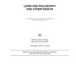 خرید و دانلود نسخه کامل کتاب Lenin and Philosophy and Other Essays