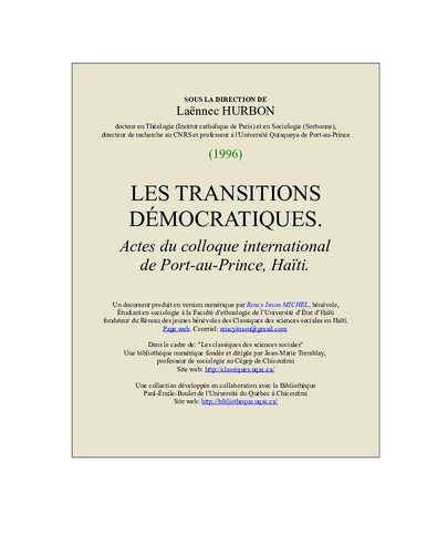 خرید و دانلود نسخه کامل کتاب Les transitions démocratiques. Actes du colloque international de Port-au-Prince, Haïti_68e88cec478ba.jpeg خرید و دانلود نسخه کامل کتاب Les transitions démocratiques. Actes du colloque international de Port-au-Prince, Haïti