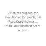 خرید و دانلود نسخه کامل کتاب L’État: Ses Origines, Son Évolution et Son Avenir