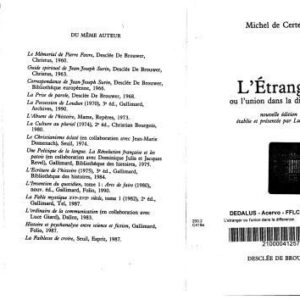 خرید و دانلود نسخه کامل کتاب L’Étranger ou l’union dans la différence