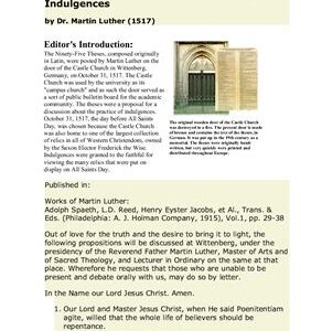 خرید و دانلود نسخه کامل کتاب Luther’s 95 Theses: Disputation of Doctor Martin Luther on the Power and Efficacy of Indulgences