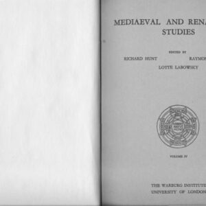 خرید و دانلود نسخه کامل کتاب Mediaeval and Renaissance Studies