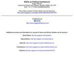 خرید و دانلود نسخه کامل کتاب NGOs as Political Institutions
