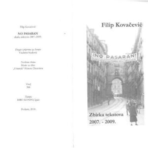 خرید و دانلود نسخه کامل کتاب No pasaran – Zbirka tekstova, 2007-2009