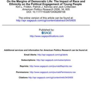 خرید و دانلود نسخه کامل کتاب On the Margins of Democratic Life: The Impact of Race and Ethnicity on the Political Engagement of Young People
