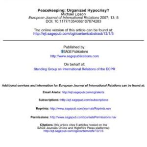 خرید و دانلود نسخه کامل کتاب Peacekeeping: Organized Hypocrisy?