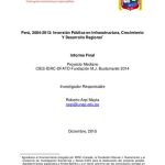خرید و دانلود نسخه کامل کتاب Perú, 2004-2013: Inversión Pública en Infraestructura, Crecimiento Y Desarrollo Regional. Informe Final