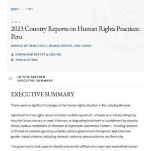 خرید و دانلود نسخه کامل کتاب Peru 2023 Human Rights Report