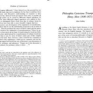 خرید و دانلود نسخه کامل کتاب “Philosophia Cartesiana Triumphata: Henri More (1646-1671)” [Final chapter in Thomas M. Lennon, John M. Nicholas, John W. Davis (eds.), Problems of Cartesianism]