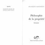 خرید و دانلود نسخه کامل کتاب Philosophie de la propriété. L’avoir