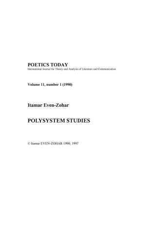 خرید و دانلود نسخه کامل کتاب Polysystem Studies_68e64e9f7d787.jpeg خرید و دانلود نسخه کامل کتاب Polysystem Studies