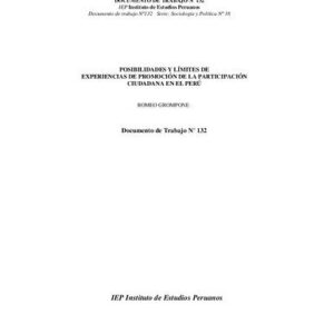خرید و دانلود نسخه کامل کتاب Posibilidades y límites de experiencias de promoción de la participación ciudadana en el Perú