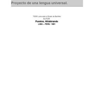خرید و دانلود نسخه کامل کتاب Proyecto de una lengua universal (Project for a universal language)