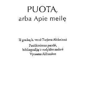 خرید و دانلود نسخه کامل کتاب Puota, arba Apie meilę