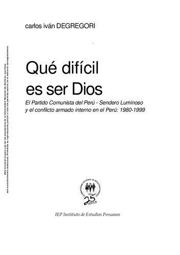 خرید و دانلود نسخه کامل کتاب Qué difícil es ser Dios. Ideología y violencia política en Sendero Luminoso_68f86cd4d0408.jpeg خرید و دانلود نسخه کامل کتاب Qué difícil es ser Dios. Ideología y violencia política en Sendero Luminoso