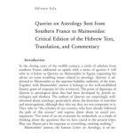 خرید و دانلود نسخه کامل کتاب Queries on astrology sent from southern France to Maimonides