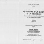 خرید و دانلود نسخه کامل کتاب Questions d’un païen à un chrétien (Consultationes Zacchaei), Livre I, tome I