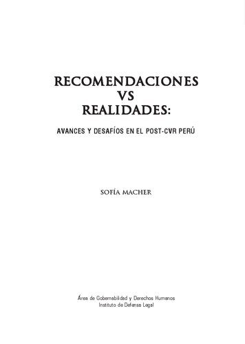 خرید و دانلود نسخه کامل کتاب Recomendaciones vs realidades : avances y desafíos en el post-CVR Perú_68e6b1883c72d.jpeg خرید و دانلود نسخه کامل کتاب Recomendaciones vs realidades : avances y desafíos en el post-CVR Perú