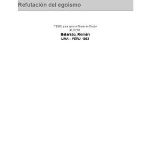 خرید و دانلود نسخه کامل کتاب Refutación del egoísmo