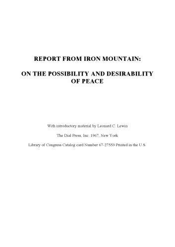 خرید و دانلود نسخه کامل کتاب Report from Iron Mountain on the possibility and desirability of peace_68f78ecc95225.jpeg خرید و دانلود نسخه کامل کتاب Report from Iron Mountain on the possibility and desirability of peace