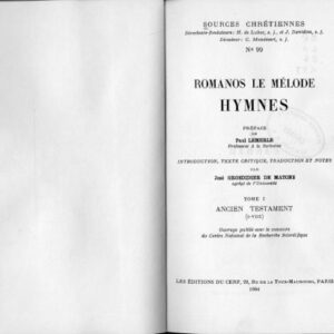 خرید و دانلود نسخه کامل کتاب Romanos le Mélode : Hymnes I-VIII, tome I