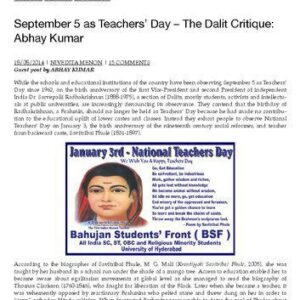 خرید و دانلود نسخه کامل کتاب SEPTEMBER 5 AS TEACHERS’ DAY – THE DALIT CRITIQUE