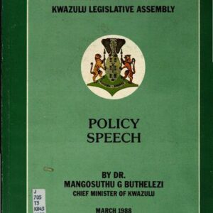 خرید و دانلود نسخه کامل کتاب Sixth Session of the Fourth KwaZulu Legislative Assembly. Policy Speech