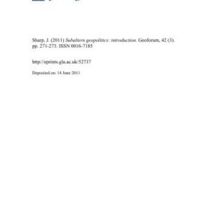 خرید و دانلود نسخه کامل کتاب Subaltern geopolitics: introduction