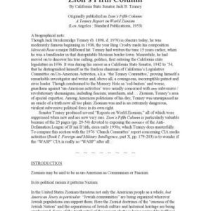 خرید و دانلود نسخه کامل کتاب Tenney Reports on World Zionism: Zion’s Fifth Column