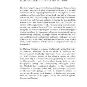 خرید و دانلود نسخه کامل کتاب The Cambridge Companion to Heidegger’s Being and Time