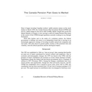 خرید و دانلود نسخه کامل کتاب The Canada Pension Plan Goes to Market