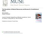 خرید و دانلود نسخه کامل کتاب The Devolution of Natural Resources and Nunavut’s Constitutional Status