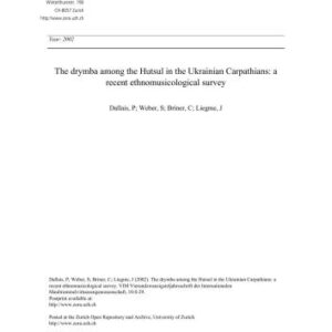 خرید و دانلود نسخه کامل کتاب The drymba among the Hutsul in the Ukrainian Carpathians: a recent ethnomusicological survey