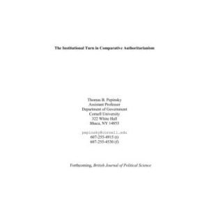 خرید و دانلود نسخه کامل کتاب The Institutional Turn in Comparative Authoritarianism