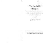 خرید و دانلود نسخه کامل کتاب The Invisible Religion: The Problem of Religion in Modern Society