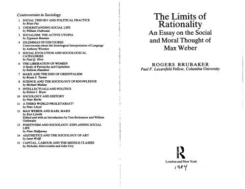 خرید و دانلود نسخه کامل کتاب The Limits of Rationality: An Essay on the Social and Moral Thought of Max Weber_68f8ba59a8b6a.jpeg خرید و دانلود نسخه کامل کتاب The Limits of Rationality: An Essay on the Social and Moral Thought of Max Weber