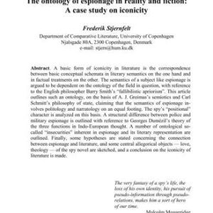 خرید و دانلود نسخه کامل کتاب The ontology of espionage in reality and fiction. A case study on iconicity