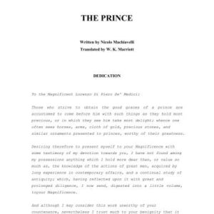 خرید و دانلود نسخه کامل کتاب The prince (en)