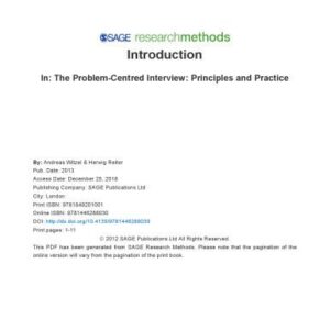 خرید و دانلود نسخه کامل کتاب The Problem-Centred Interview: Principles and Practice