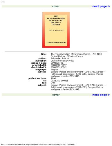 خرید و دانلود نسخه کامل کتاب The Transformation of European Politics 1763-1848 (Oxford History of Modern Europe)_68f7a20a9d834.jpeg خرید و دانلود نسخه کامل کتاب The Transformation of European Politics 1763-1848 (Oxford History of Modern Europe)